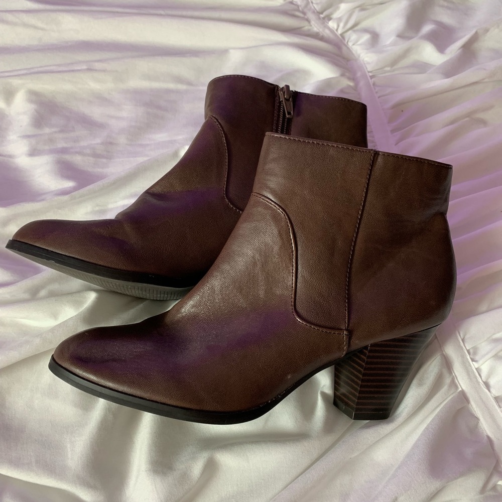 Brown High Heeled Ankle Boots